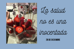 Fresas con monigotes del día de los inocentes para el post la salud no es una inocentada