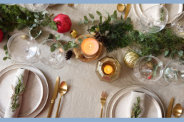 Imagen de mesa de Navidad para recetas navideñas saludables