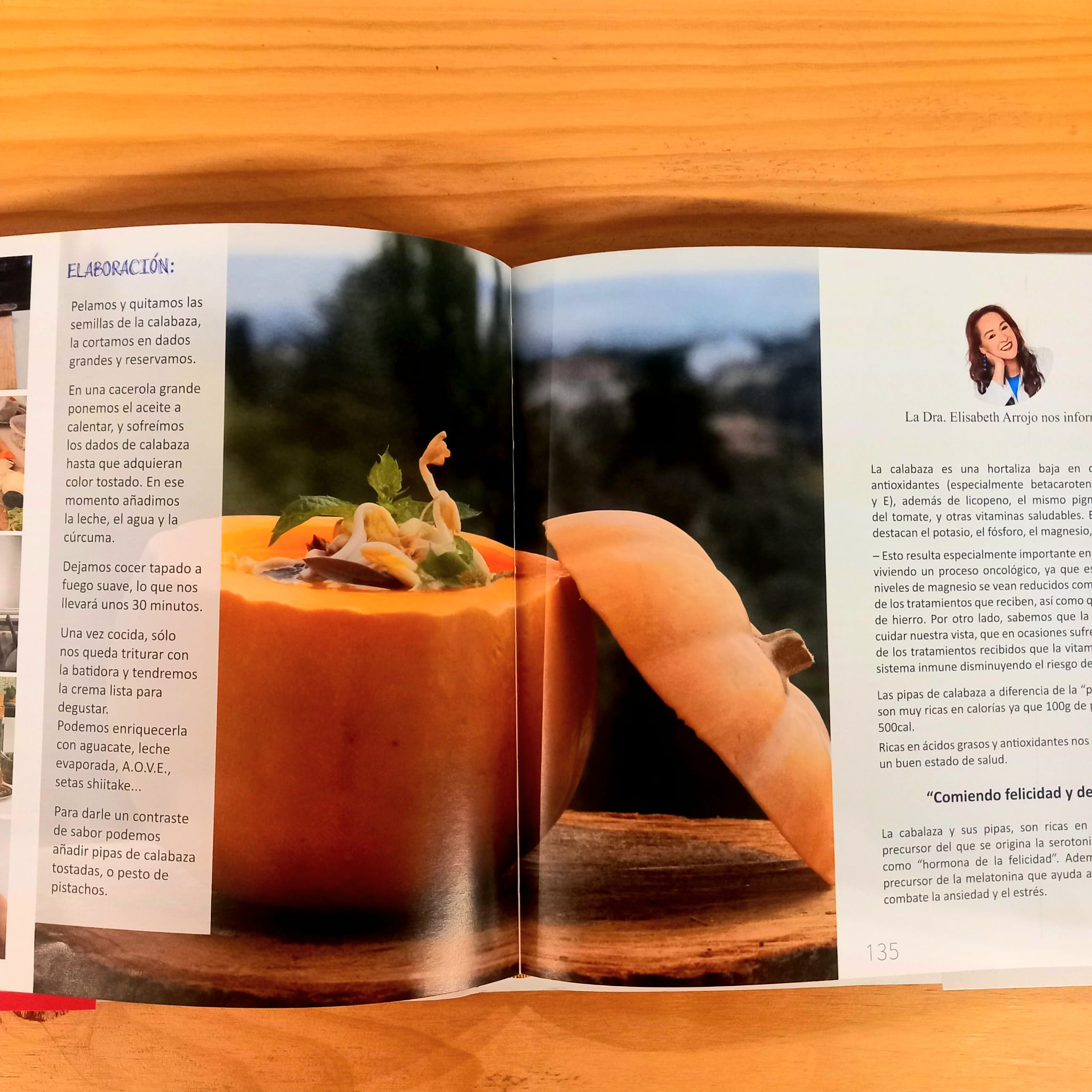 Cocinando tu salud receta con sabor de otoño calabaza libro abierto