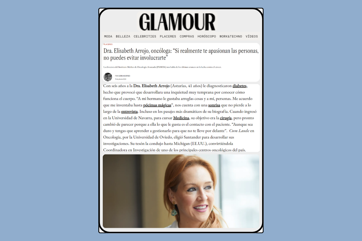 Dra. Elisabeth Arrojo Oncologa entrevista revista Glamour imagen destacada
