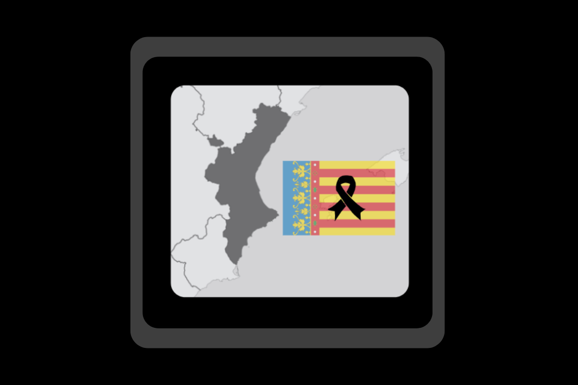 Luto Valencia mapa y bandera lazo por INMOA