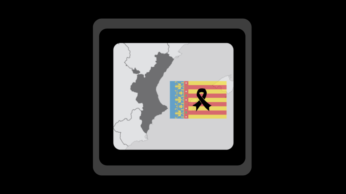 Luto Valencia mapa y bandera lazo por INMOA