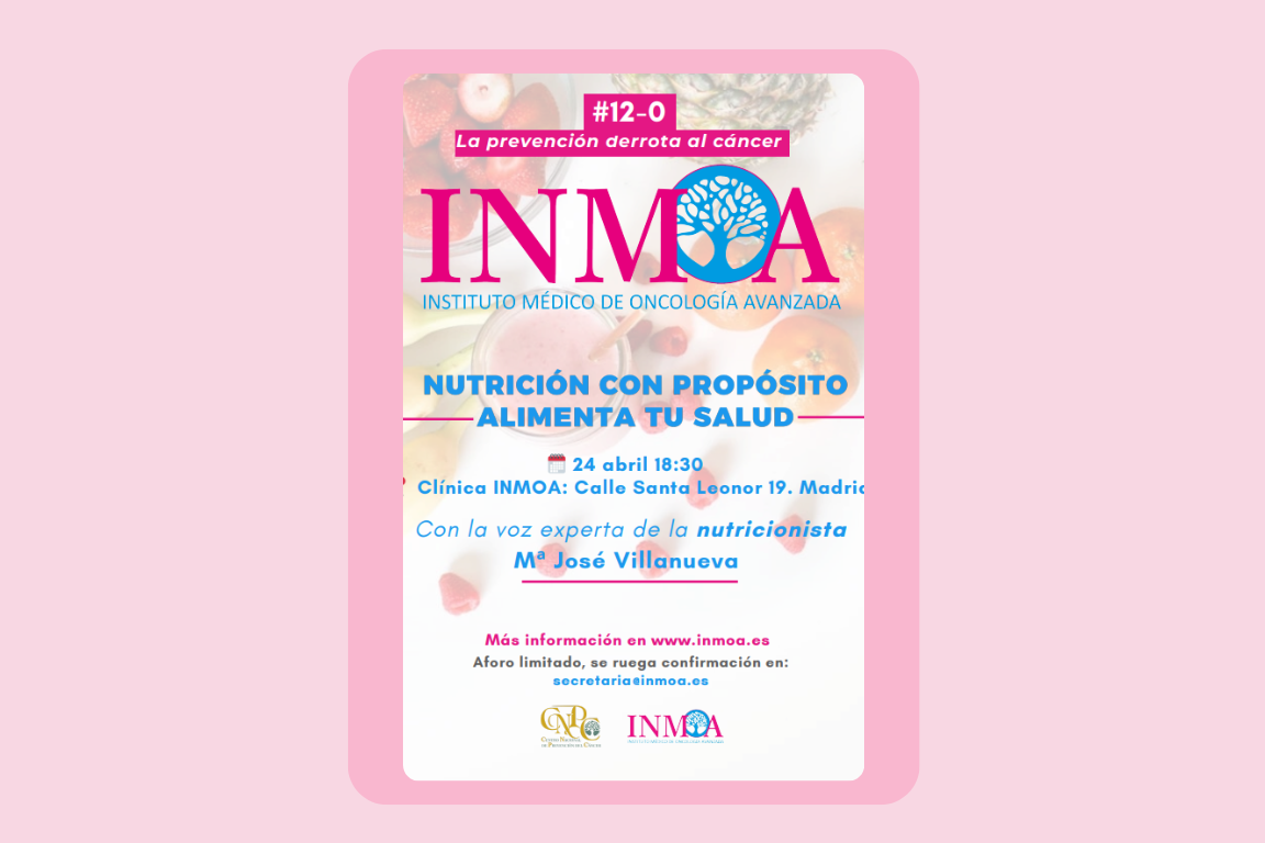 El 24 abril 2025 a las 18.30 M José Villanueva da conferencia sobre nutrición oncológica