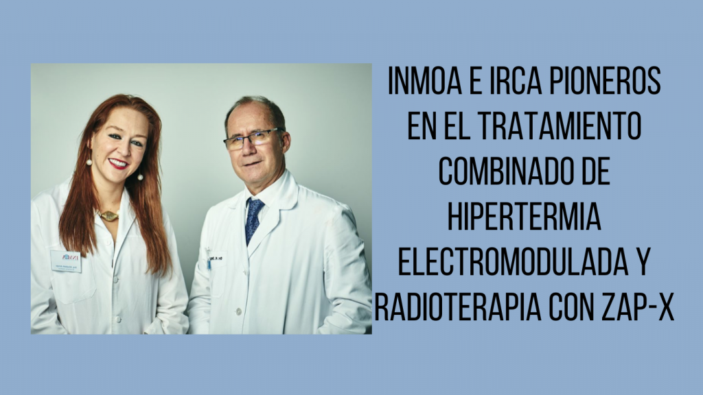 Dra Arrojo y Dr Kita presentando el Tratamiento combinado de Hipertermia y Radiocirugía