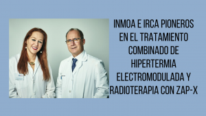 Dra Arrojo y Dr Kita presentando el Tratamiento combinado de Hipertermia y Radiocirugía