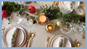Imagen de mesa de Navidad para recetas navideñas saludables
