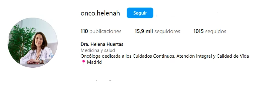 2025_02_26 Imagen perfil Dra. Helena Huertas en Instagram