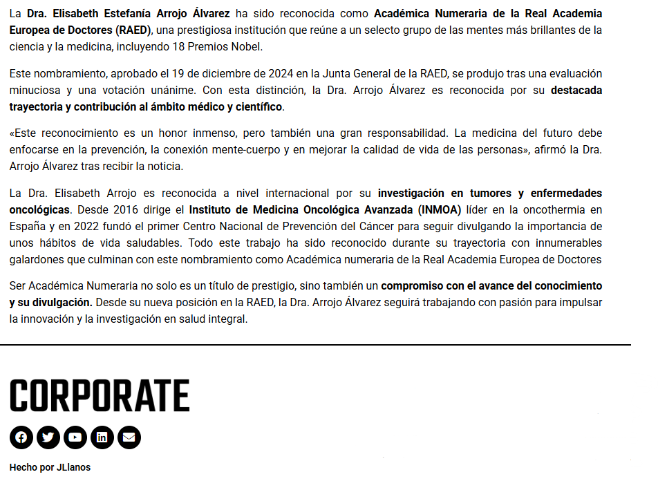 La Dra. Arrojo, Académica Numeraria de la Real Academia Europea de Doctores_Corporate_2
