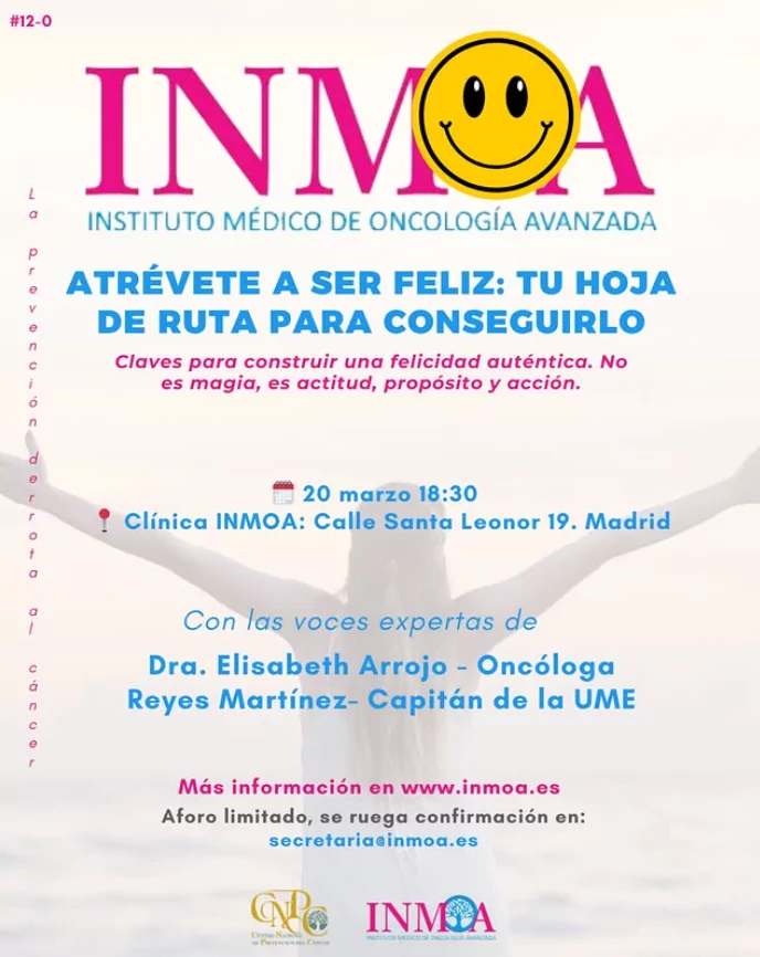 2025_03_20 Cartel Conferencia de la Dra. Elisabeth Arrojo Atrévete a ser feliz sin marco_definitivo