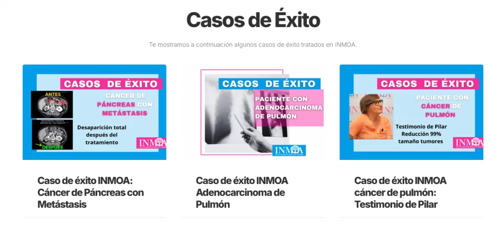 Feed de Casos de éxito Oncothermia INMOA